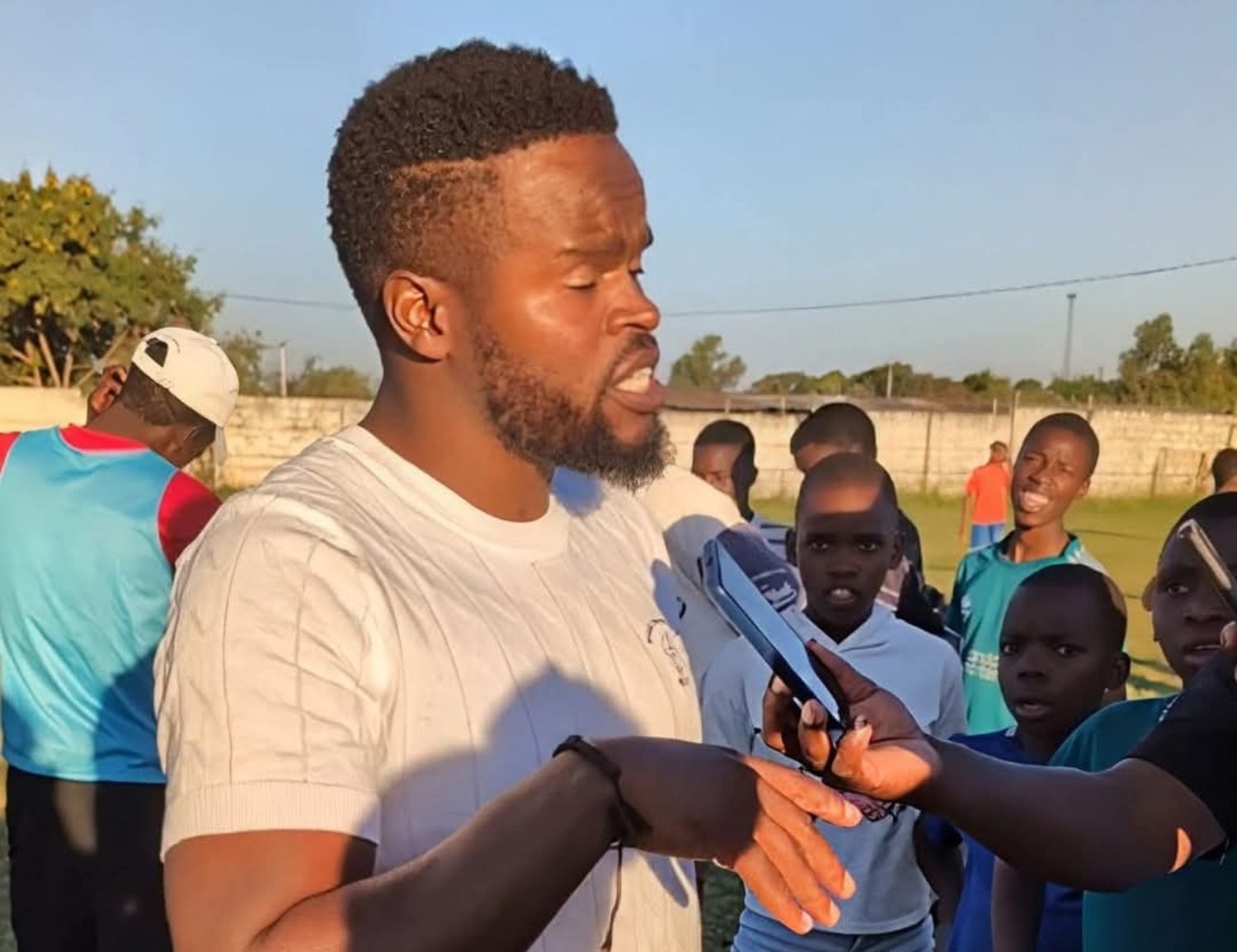 Willard Katsande during a post match interview in Zimbabwe