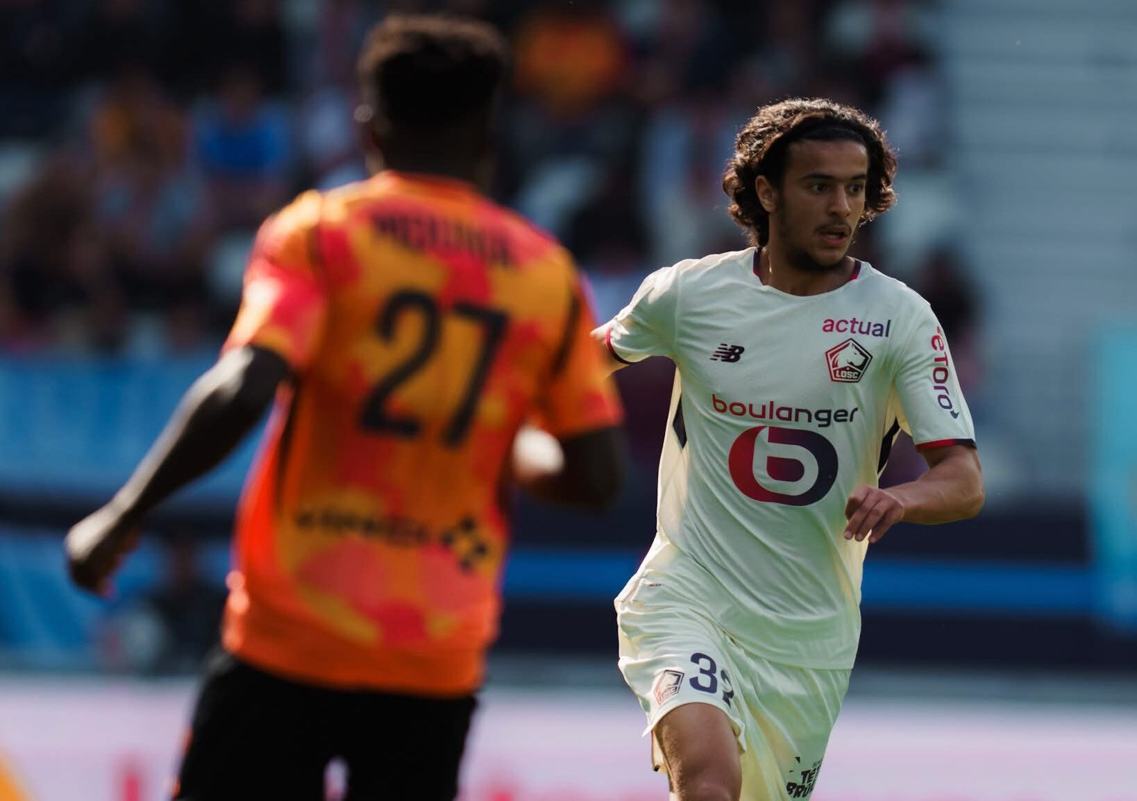 Ayyoub Bouaddi in action for Lille