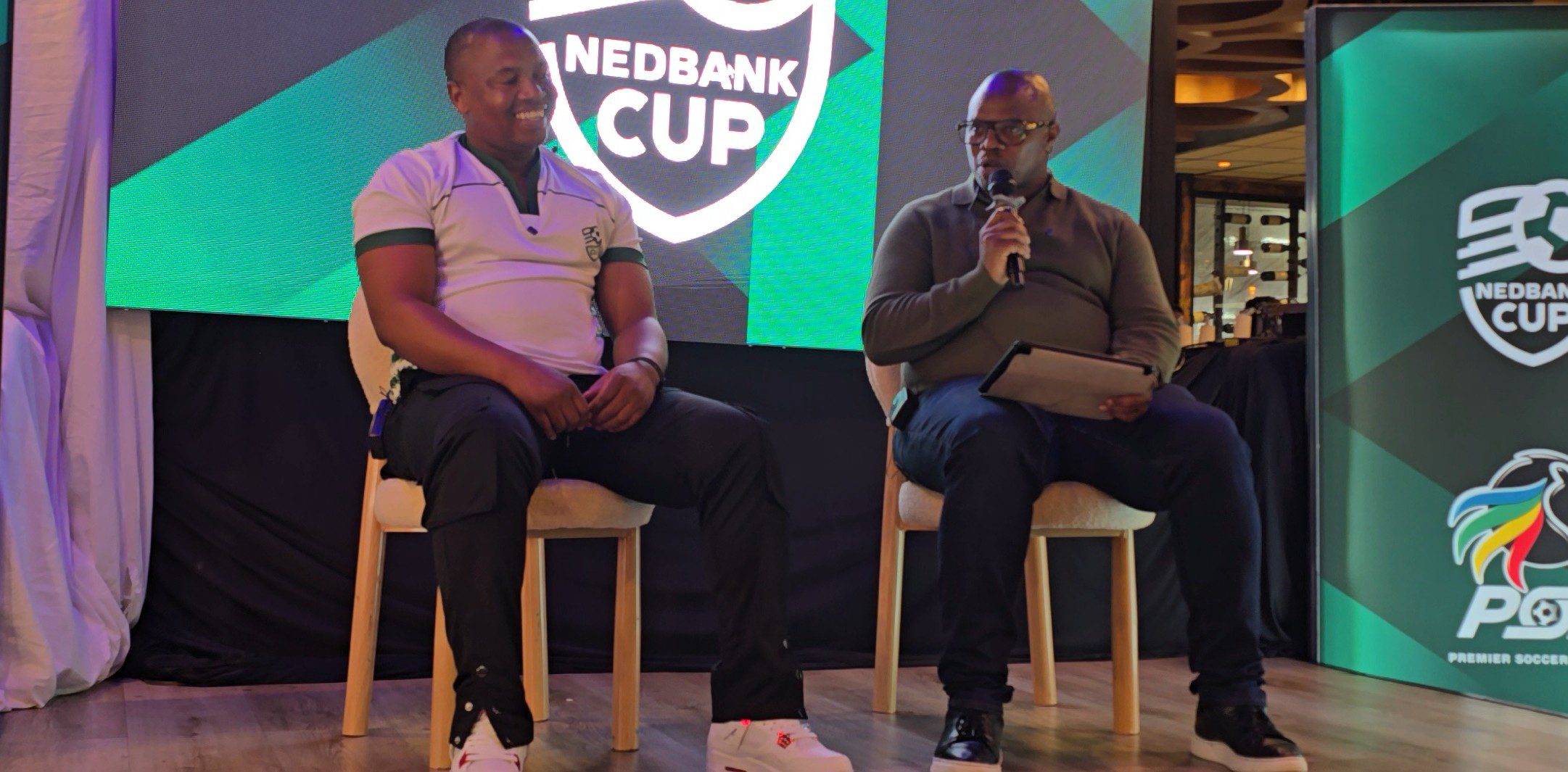 Andile Jali talks to the media during a stakeholders session at Perere restaurant.