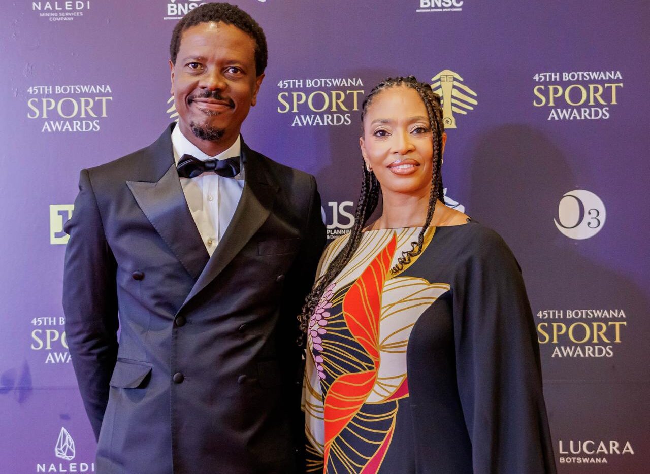Jessicca Motaung with Salomo Hei, the African Stars of Namibia Chairman