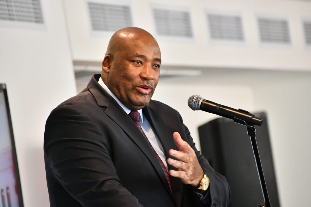 Minister Gayton McKenzie addressing members of the media