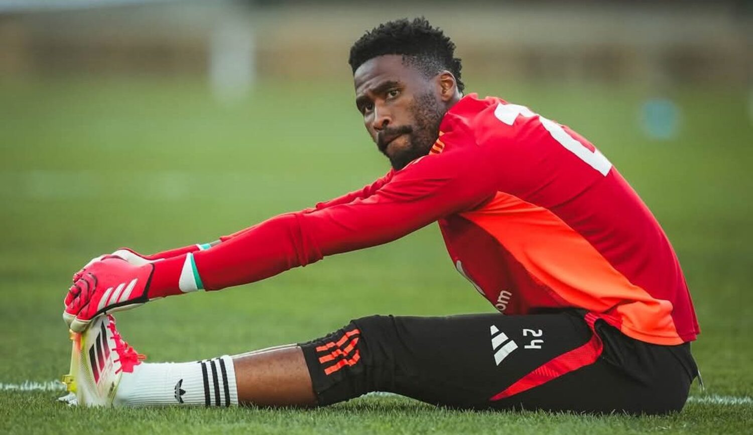 Orlando Pirates goalkeeper Sipho Chaine during the club's training session