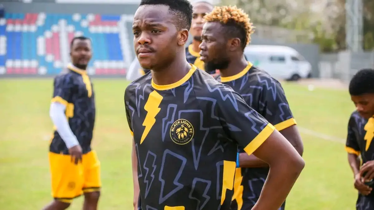 Young defender Xolani Cossa with Black Lions.