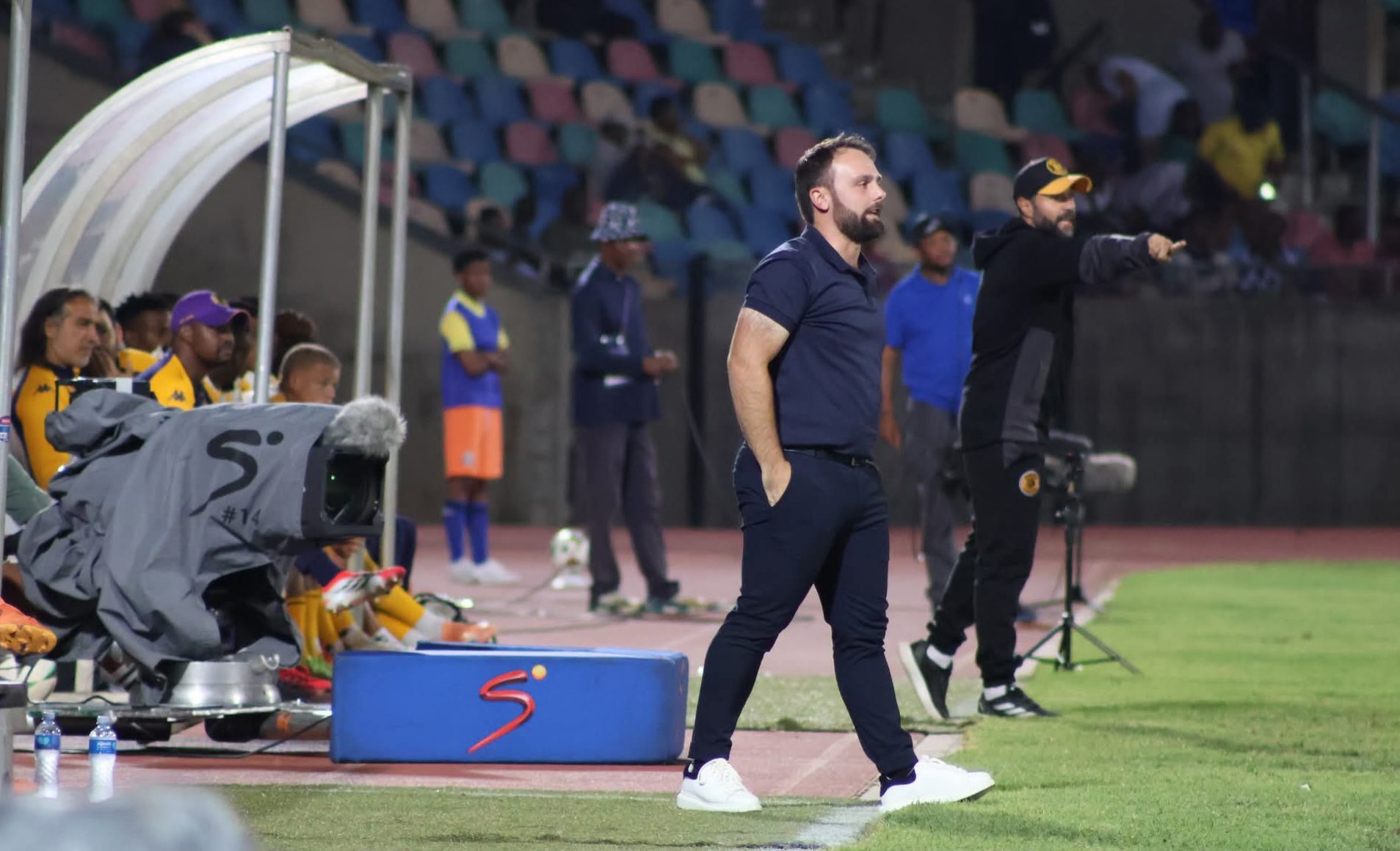 Alexandre Lafitte giving instructions during a League match against Kaizer Chiefs.