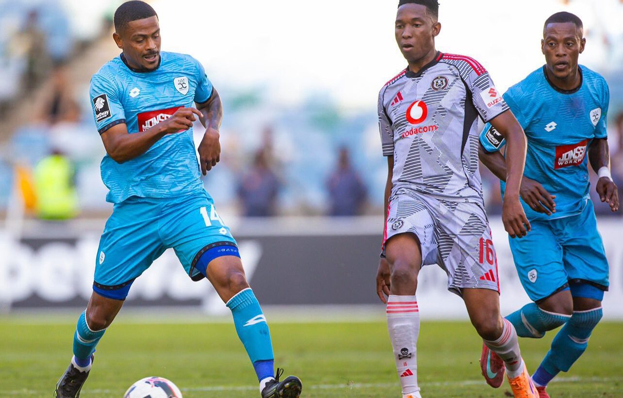 Joslin Kamatuka in action for Durban City against Orlando Pirates.