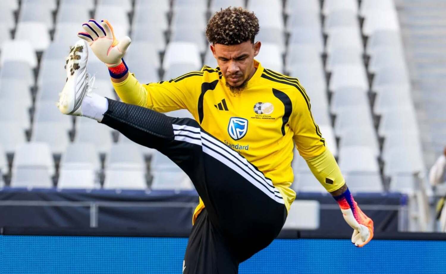 Ronwen Williams at a Bafana Bafana training session
