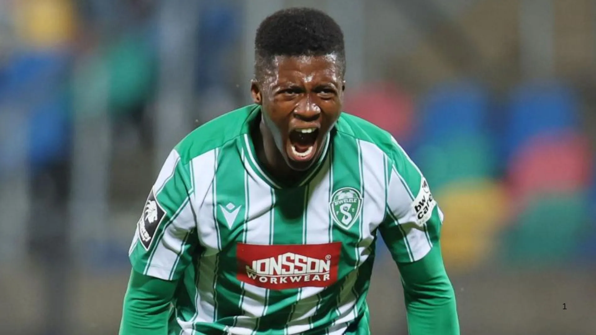 Siviwe Magidigidi celebrates a goal for Siwelele FC